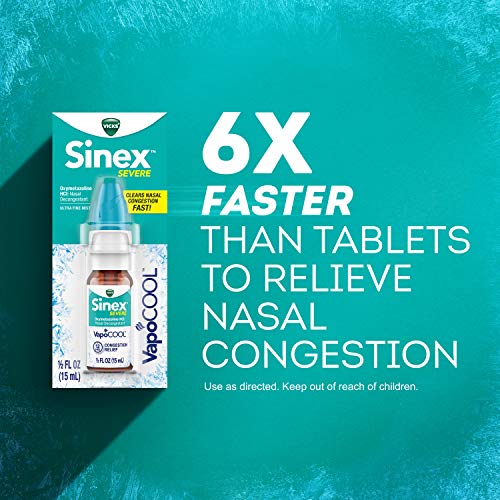 Vicks Sinex SEVERE, Nasal Spray with VapoCOOL, Ultra Fine Nasal Mist, Sinus D...