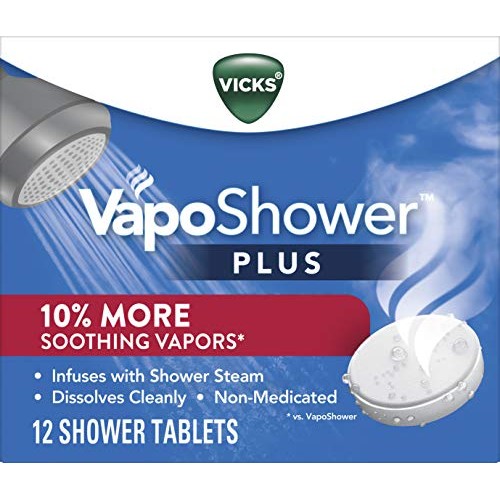 Vicks VapoShower Plus, Shower Bomb Tablets, Strong Soothing Non-Medicated Vap...