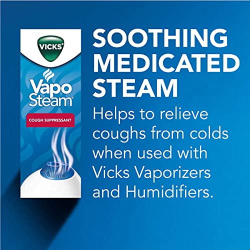 Vicks VapoSteam Medicated Liquid with Camphor, a Cough Suppressant, 8 Oz – Va...