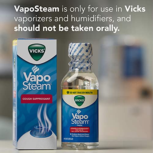 Vicks VapoSteam Medicated Liquid with Camphor, a Cough Suppressant, 8 Oz – Va...