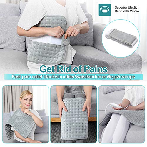 Electric Heating Pad for Back Pain Relief and Cramps, 14"X26" Large Heating P...