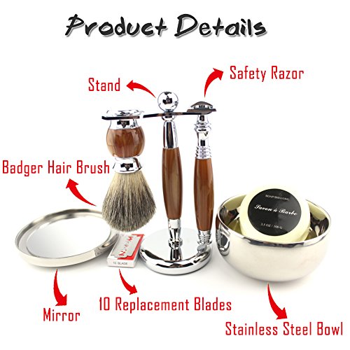 VICYUNS Luxury Grooming Shaving Set for Men Including Double-sided Razor, All...