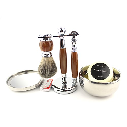 VICYUNS Luxury Grooming Shaving Set for Men Including Double-sided Razor, All...