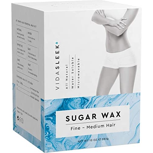 VidaSleek Sugar Wax Hair Remover for Men & Women - Sensitive Skin, 100% Natur...