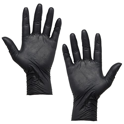 VideoPUP 100PCS Black Tattoos Piercing Gloves, Large