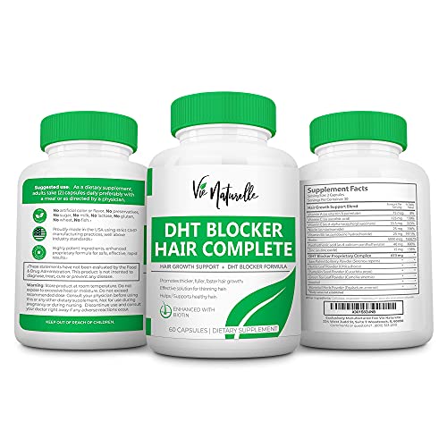 DHT Blocker Supplement & Hair Supplement - Hair Growth Vitamins for Women & M...