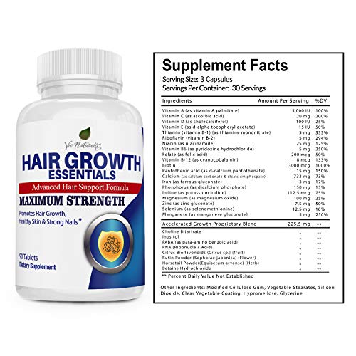 Hair Vitamins for Faster Hair Growth with 29 Vitamins for Women & Men - Hair ...