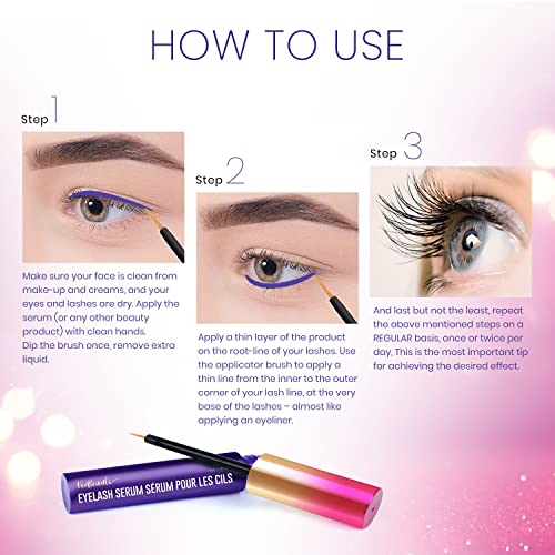 Premium Eyelash Growth Serum and Eyebrow Enhancer by VieBeauti, Lash boost Se...