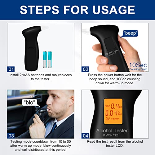 Breathalyzer, Portable Breath Alcohol Tester for Personal Use, Professional-G...