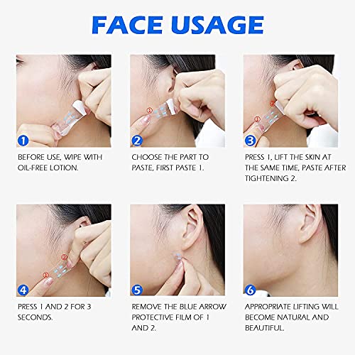 Face Lift Tape, Instant Face Lifting Tape Ultra-thin Waterproof & High Elasti...