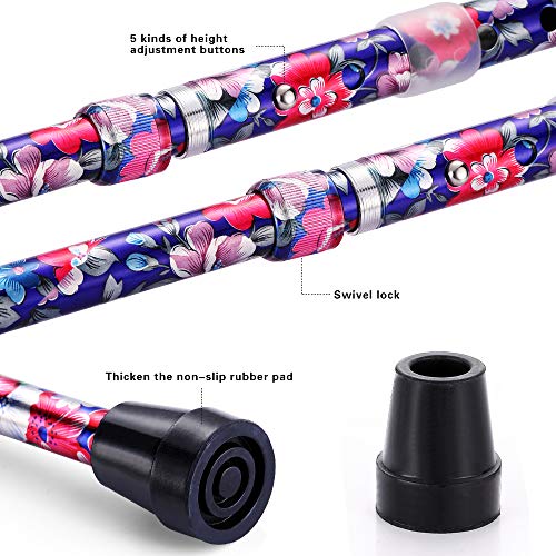 Folding Walking Canes for Women Cane for Elderly Men and Women Aluminum Colla...