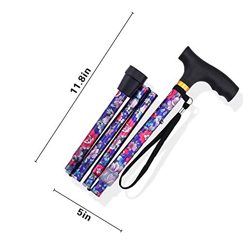 Folding Walking Canes for Women Cane for Elderly Men and Women Aluminum Colla...