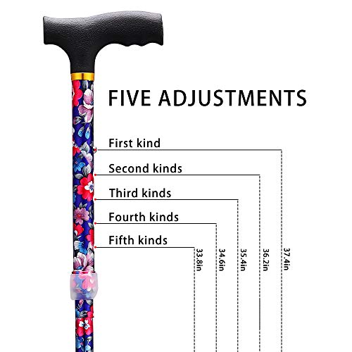 Folding Walking Canes for Women Cane for Elderly Men and Women Aluminum Colla...