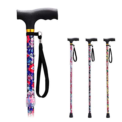 Folding Walking Canes for Women Cane for Elderly Men and Women Aluminum Colla...