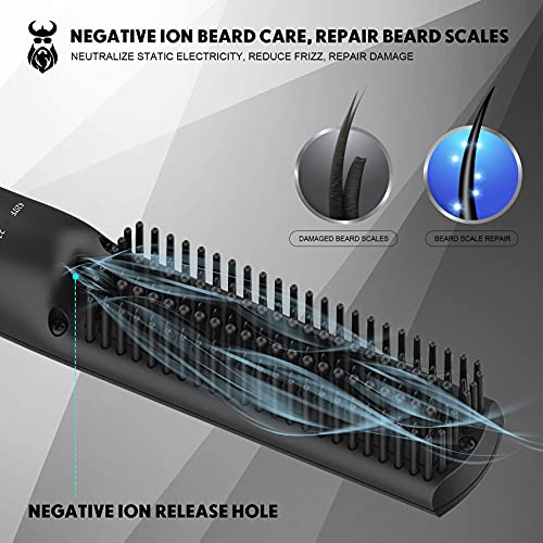 VIKICON Beard and Hair Straightener for Men: Ionic Heated Beard Brush Upgrade...
