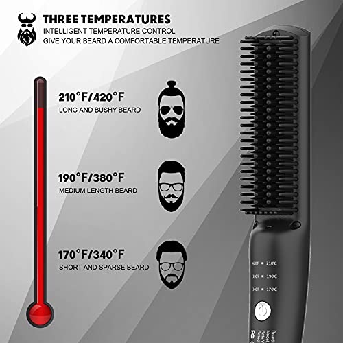 VIKICON Beard and Hair Straightener for Men: Ionic Heated Beard Brush Upgrade...