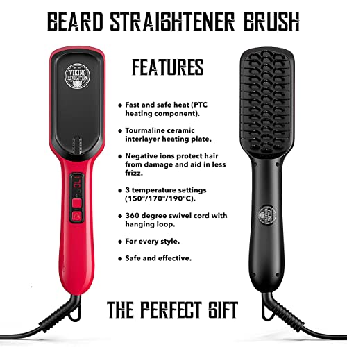 Beard Straightener Brush for Men - Fast Heating Ceramic and Ionic Mens Beard ...
