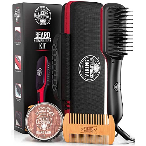 Beard Straightener Brush for Men - Fast Heating Ceramic and Ionic Mens Beard ...