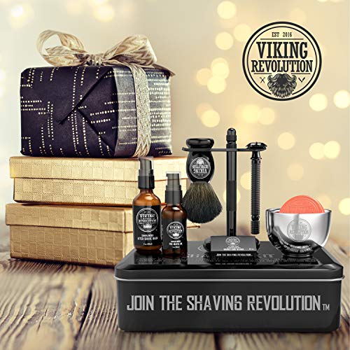 Luxury Safety Razor Shaving Kit - Includes Double Edge Safety Razor, Stand, B...