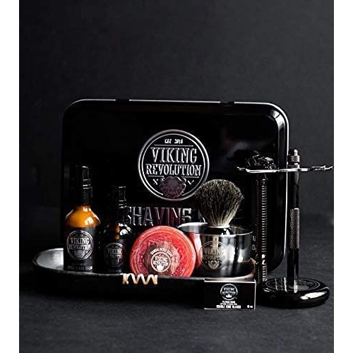 Luxury Safety Razor Shaving Kit - Includes Double Edge Safety Razor, Stand, B...