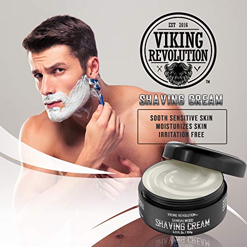 Luxury Shaving Cream for Men- Sandalwood Scent - Soft, Smooth & Silky Shaving...