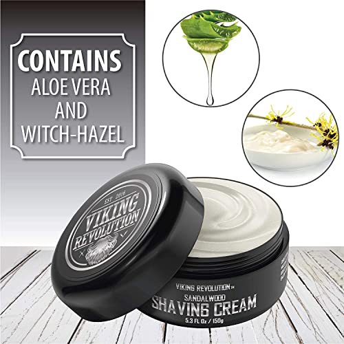 Luxury Shaving Cream for Men- Sandalwood Scent - Soft, Smooth & Silky Shaving...