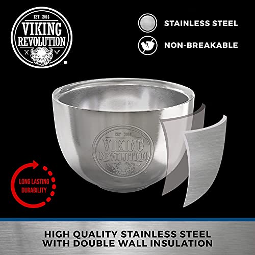 Stainless Steel Shaving Soap Bowl- Shaving Mug for Shave Cream & Soap- Double...