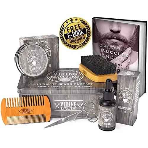 Viking Revolution Beard Care Kit for Men - Ultimate Beard Grooming Kit includ...