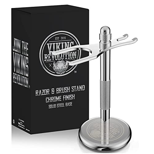 Viking Revolution Chrome Safety Razor Stand - Razor Holder and Shaving Brush ...