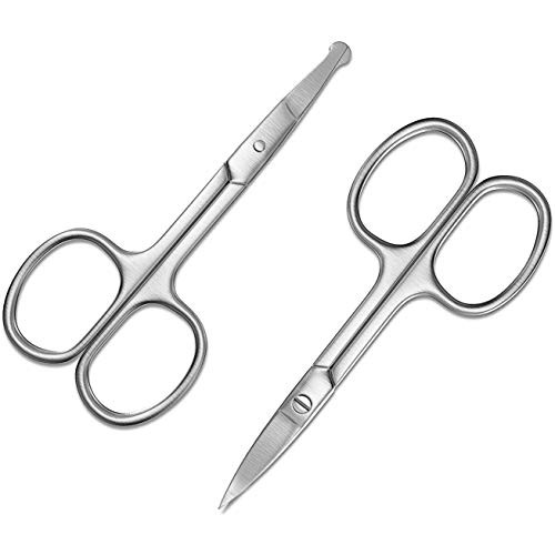 Viking Revolution Facial Hair Grooming Scissors For Men- Curved and Rounded M...