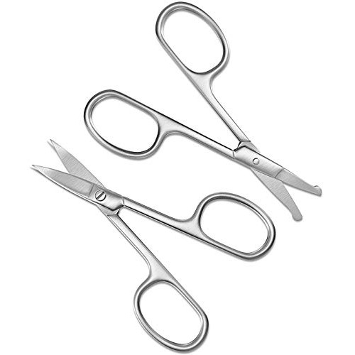 Viking Revolution Facial Hair Grooming Scissors For Men- Curved and Rounded M...