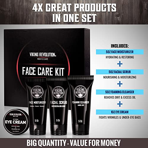 Viking Revolution Mens Skin Care Kit, Mens Facial Care Kit for Men Skincare -...