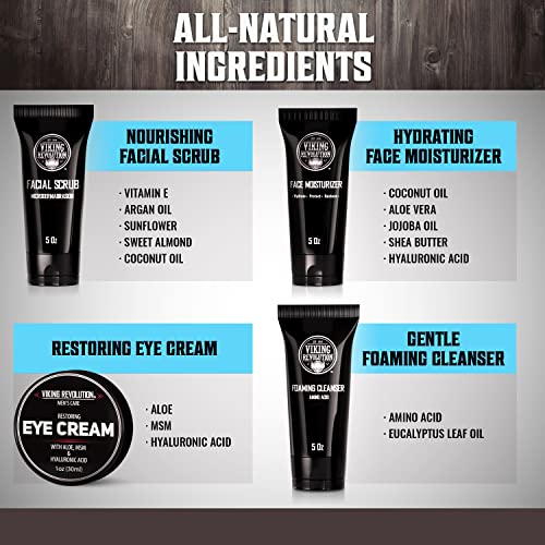 Viking Revolution Mens Skin Care Kit, Mens Facial Care Kit for Men Skincare -...