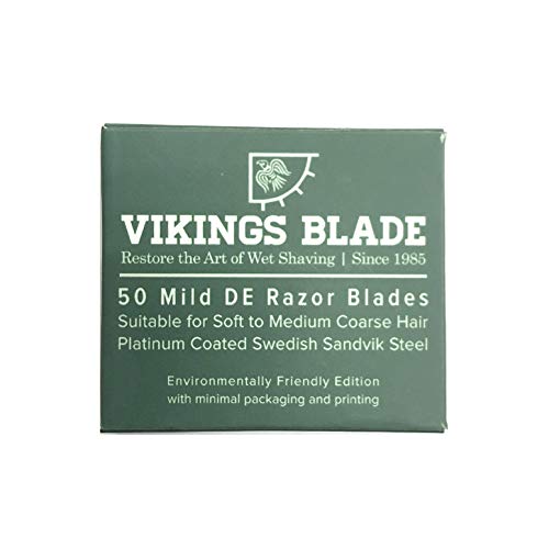 VIKINGS BLADE Swedish Steel Replacement Razor Blades, 50 Pack (9 to 12 months...