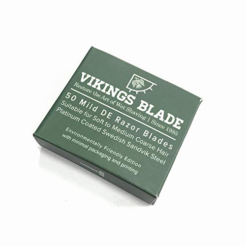 VIKINGS BLADE Swedish Steel Replacement Razor Blades, 50 Pack (9 to 12 months...