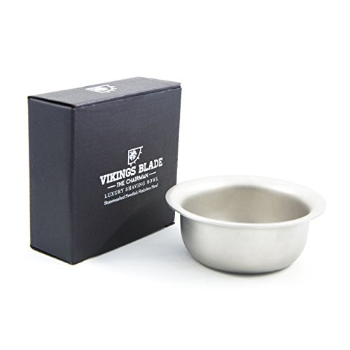 VIKINGS BLADE 'The Chairman' Luxury Shaving Bowl, Heavy Stainless Steel (3” D...