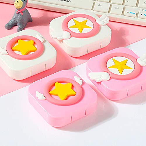 4 PCS Contact Lens Case - Cute Travel Eye Care Kit Portable Contact Lens Cont...