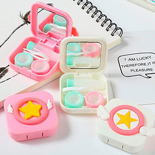 4 PCS Contact Lens Case - Cute Travel Eye Care Kit Portable Contact Lens Cont...