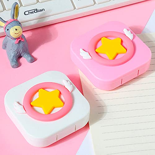 4 PCS Contact Lens Case - Cute Travel Eye Care Kit Portable Contact Lens Cont...