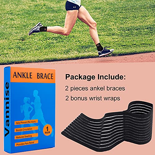 Ankle Brace, 2 Pack Breathable & Strong Ankle Brace for Sprained Ankle, Stabi...