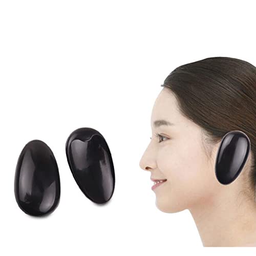 10 Pairs Black Hair Dye Earmuffs Plastic Ear Cover Waterproof Ear Caps Protec...