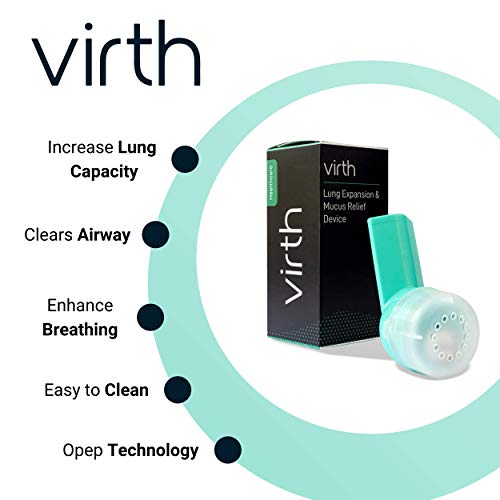 VIRTH Lung Expansion & Mucus Relief Device - Breathing Exercise Device - Clea...
