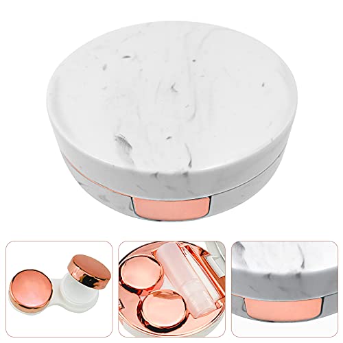 Mini Contact Lens Box Kit,5 in 1 Portable Contact Lens Cases with Mirror Twee...