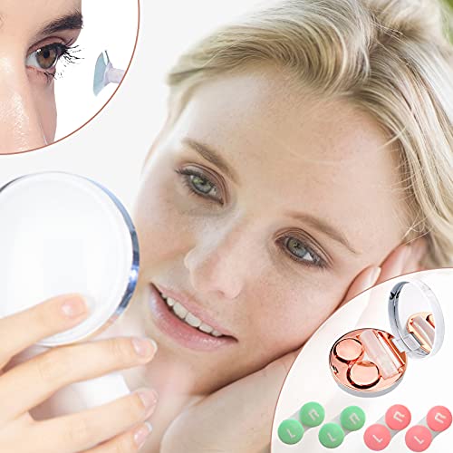 Mini Contact Lens Box Kit,5 in 1 Portable Contact Lens Cases with Mirror Twee...