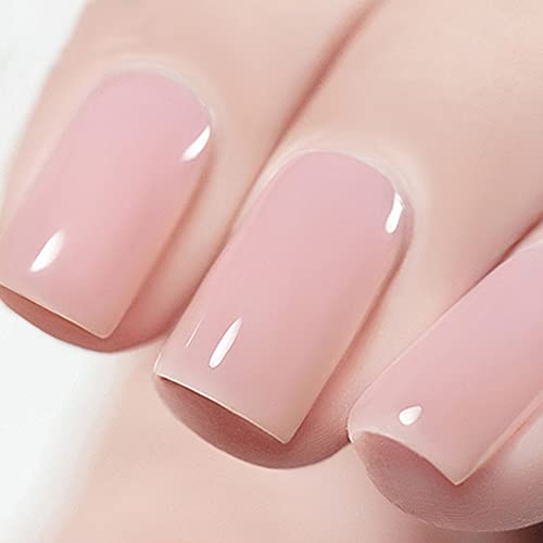 Vishine Nude Gel Polish Kit, Sheer Milky Pink Jelly Transparent Gel Nail Poli...