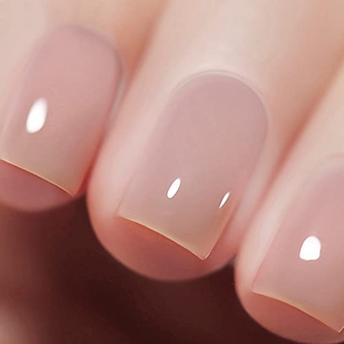 Vishine Nude Gel Polish Kit, Sheer Milky Pink Jelly Transparent Gel Nail Poli...