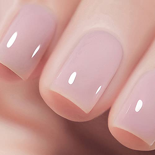 Vishine Nude Gel Polish Kit, Sheer Milky Pink Jelly Transparent Gel Nail Poli...