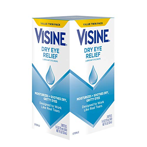 Visine Dry Eye Relief Lubricant Eye Drops to Moisturize and Soothe Irritated,...