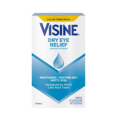 Visine Dry Eye Relief Lubricant Eye Drops to Moisturize and Soothe Irritated,...