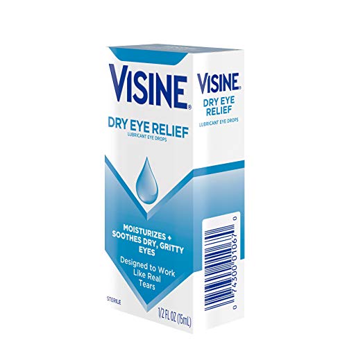 Visine Dry Eye Relief Lubricant Eye Drops with Polyethylene Glycol 400 to Moi...